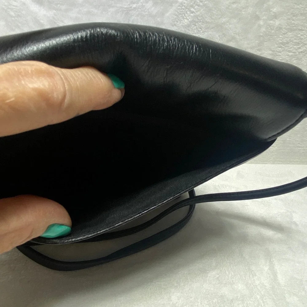 Giani Bernini Black Leather‎ Crossbody Bag Small Shoulder Purse Lovely